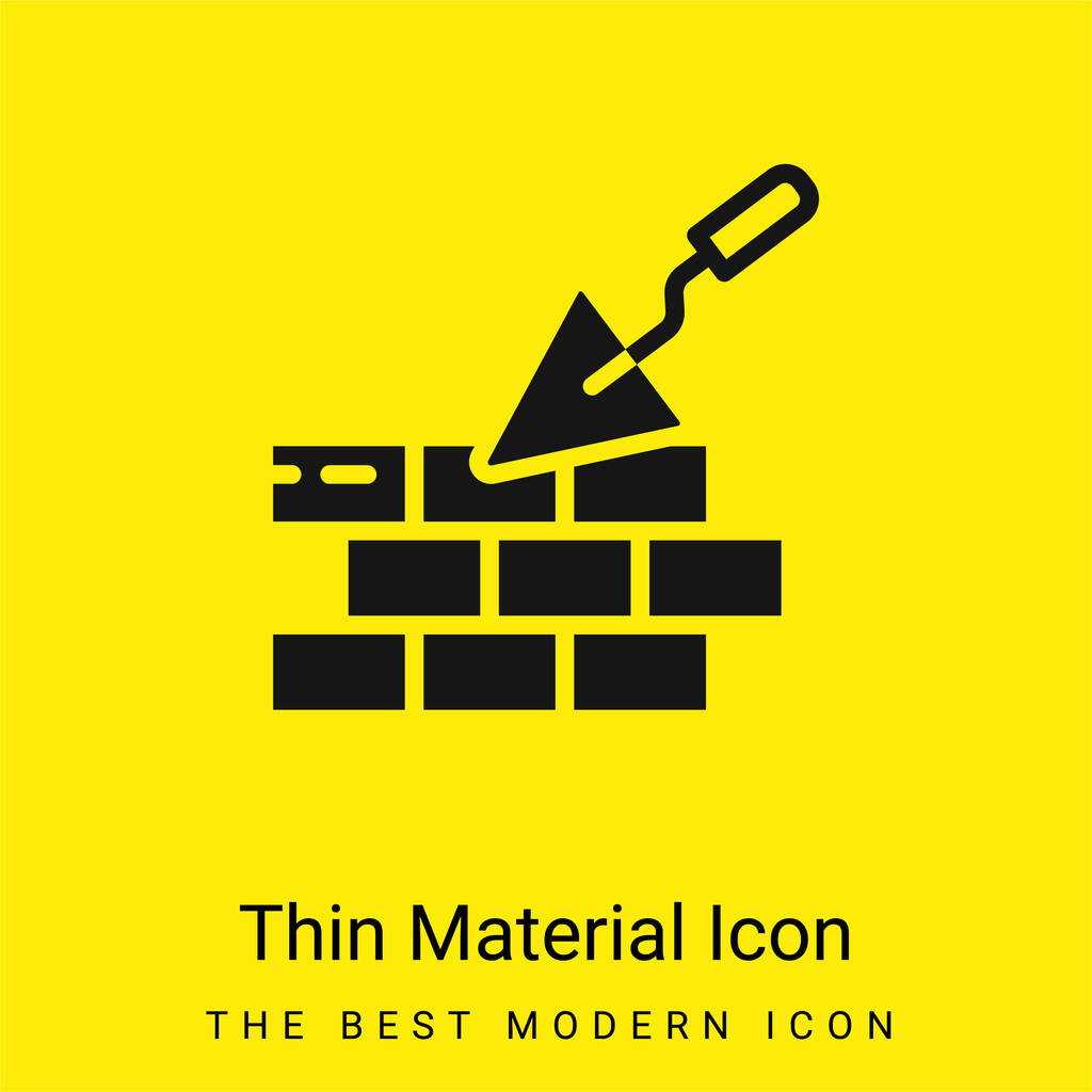 Brickwall minimaal helder geel materiaal icoon - Vector, afbeelding
