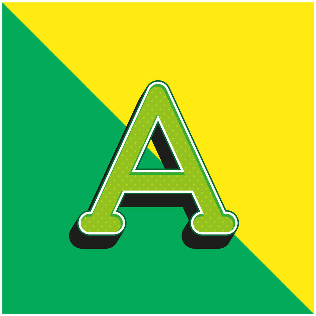 Alpha Green és sárga modern 3D vektor ikon logó - Vektor, kép