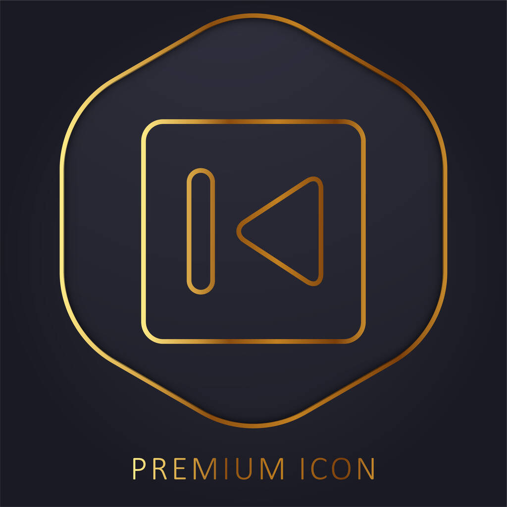 Botão traseiro linha dourada logotipo premium ou ícone - Vetor, Imagem