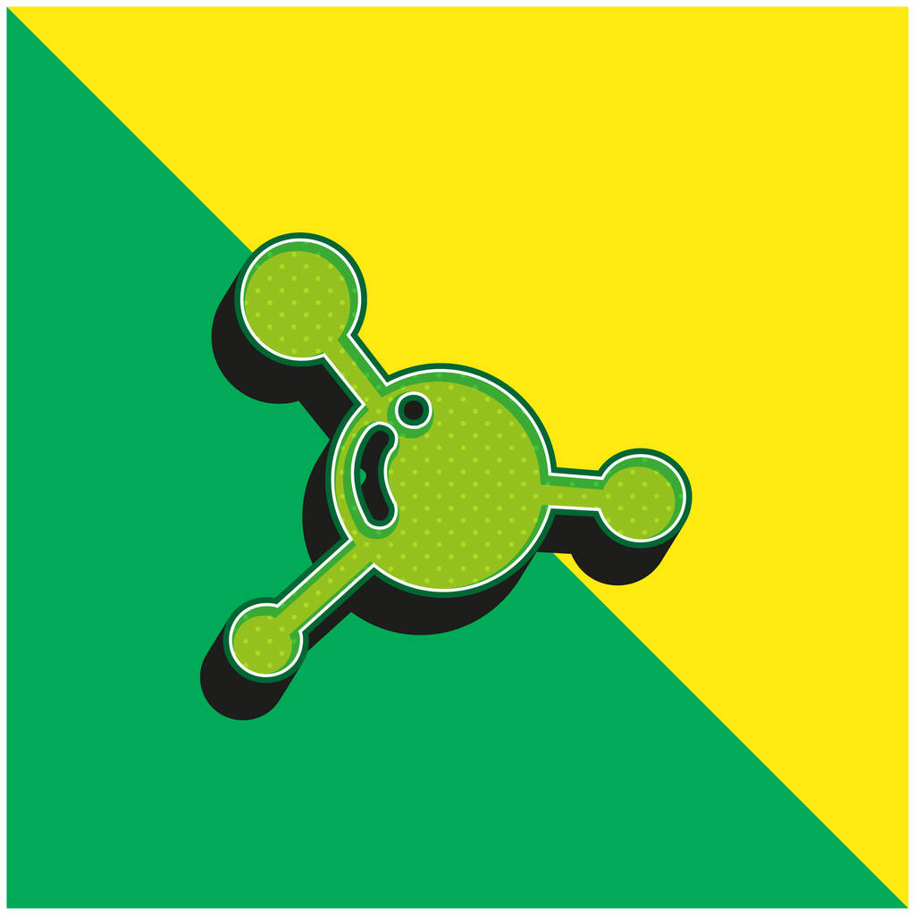 血液細胞緑と黄色の現代的な3Dベクトルアイコンのロゴ - ベクター画像