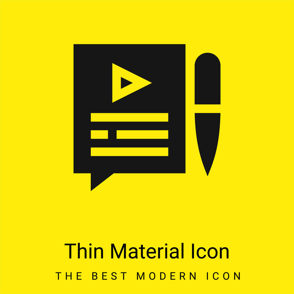 Blog minime icône matériau jaune vif - Vecteur, image