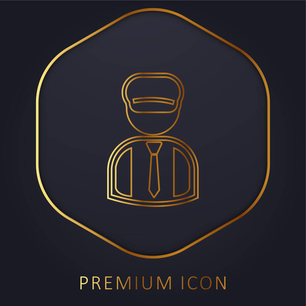 Gardien de livre ligne d'or logo premium ou icône - Vecteur, image