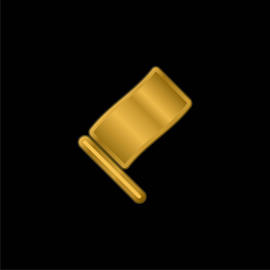 Czarna flaga złocona metaliczna ikona lub wektor logo - Wektor, obraz