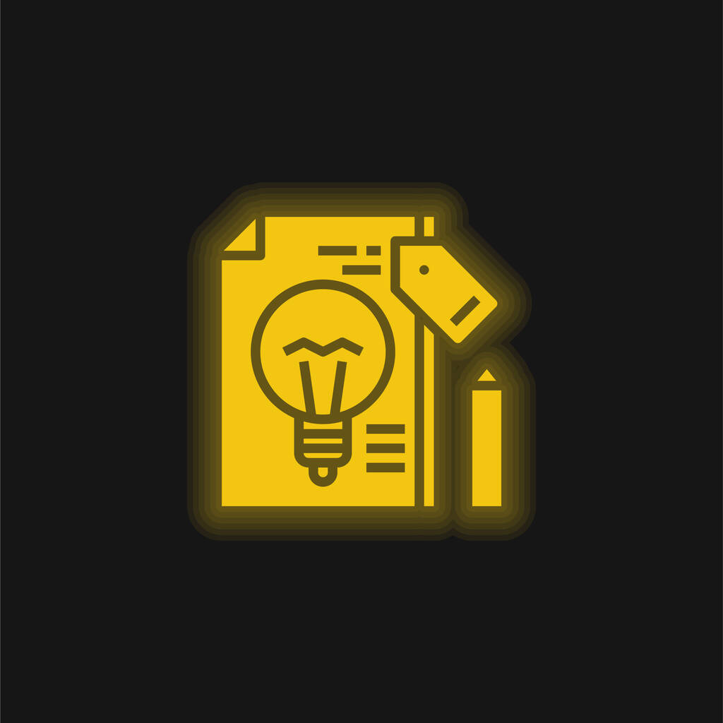 Branding gelb leuchtenden Neon-Symbol - Vektor, Bild
