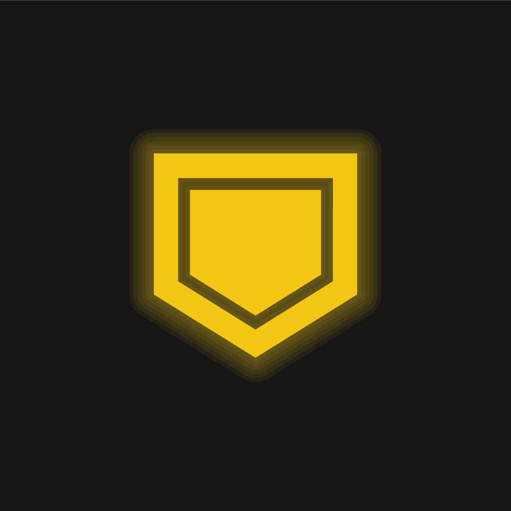 Base amarillo brillante icono de neón - Vector, Imagen