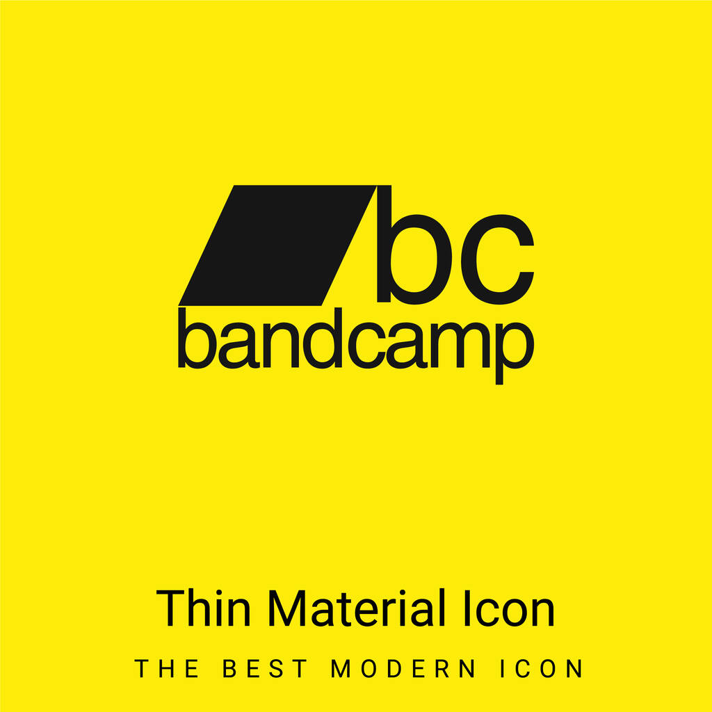 Bandcamp Logotype minimaal helder geel materiaal icoon - Vector, afbeelding