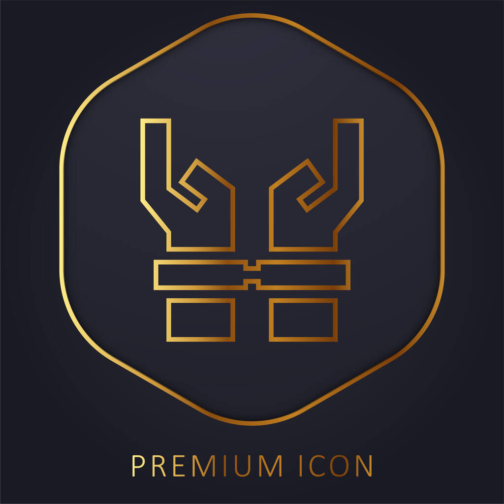 Logotipo o icono premium de línea dorada detenido - Vector, imagen