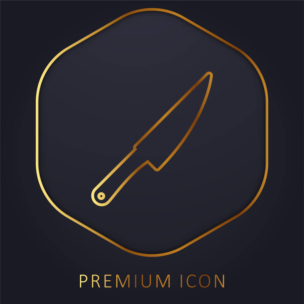 Büyük Bıçak Altın Hat prim logosu veya simgesi - Vektör, Görsel