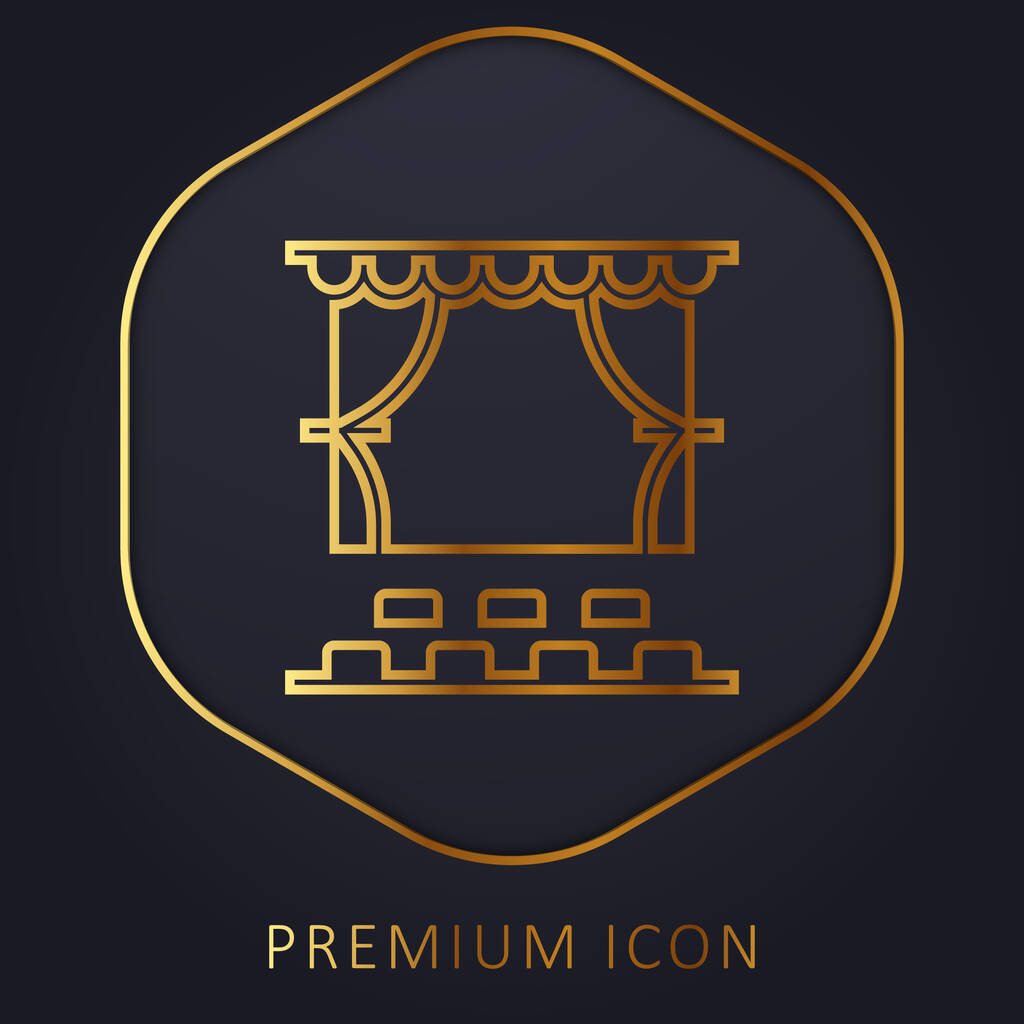 Логотип или иконка золотой линии аудитории - Вектор,изображение