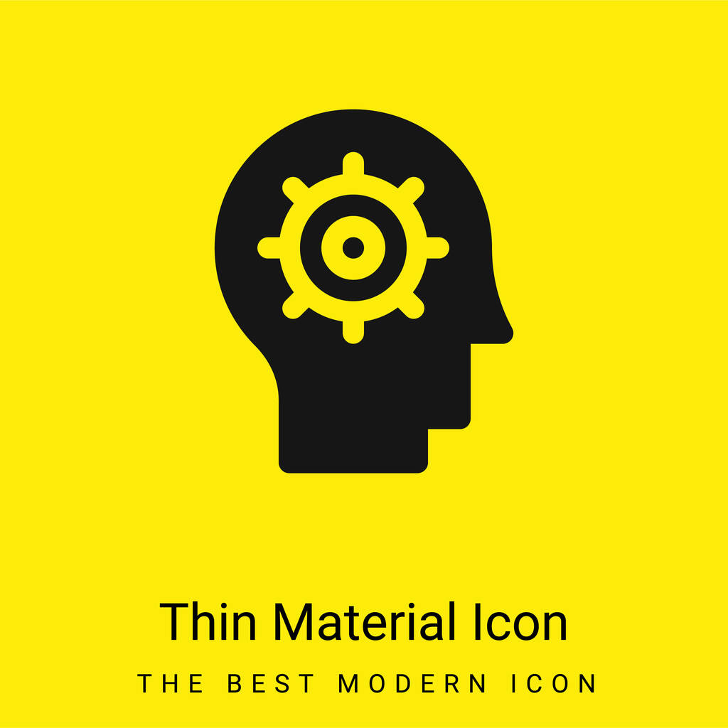Inteligencia artificial mínimo icono de material amarillo brillante - Vector, imagen