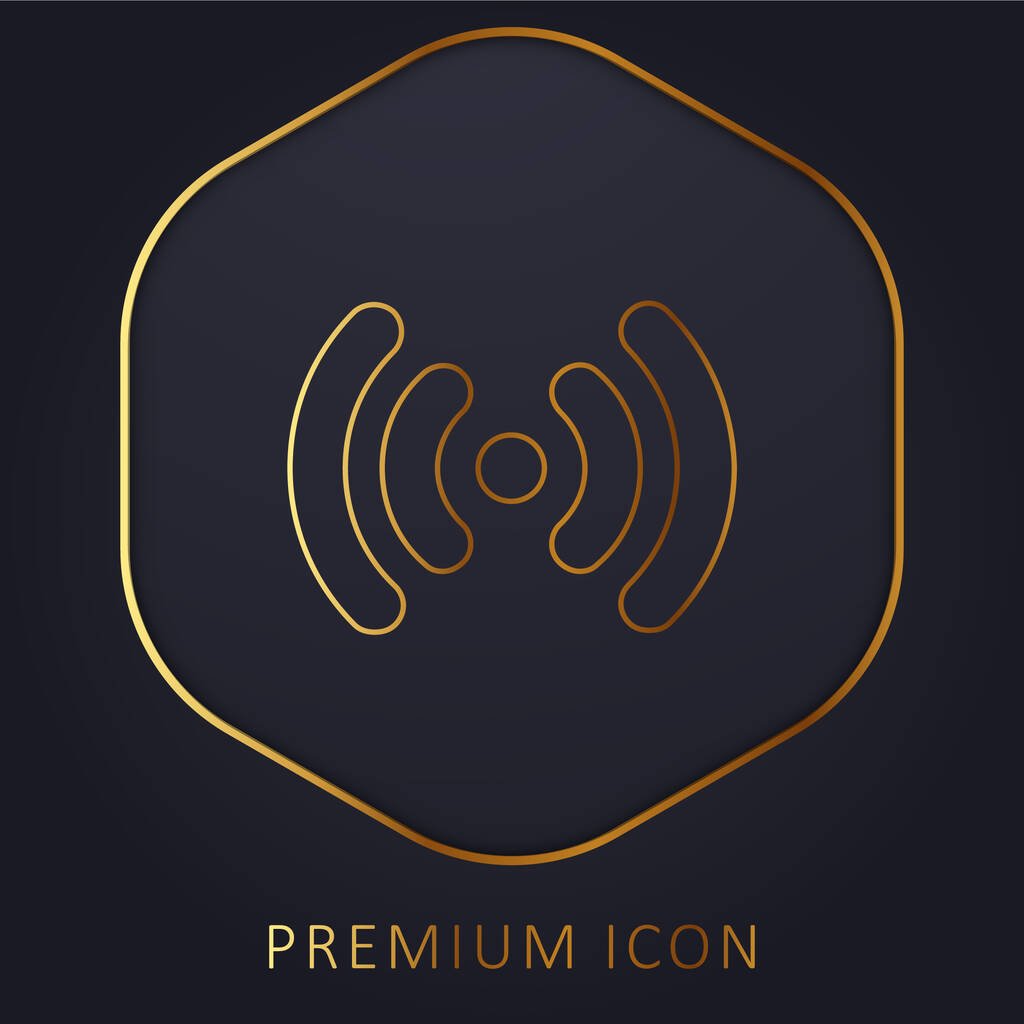 Señal de antena logotipo de la línea de oro premium o icono - Vector, imagen