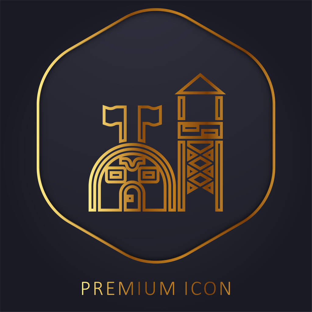 Base golden line premium logo or icon - Vector, Image