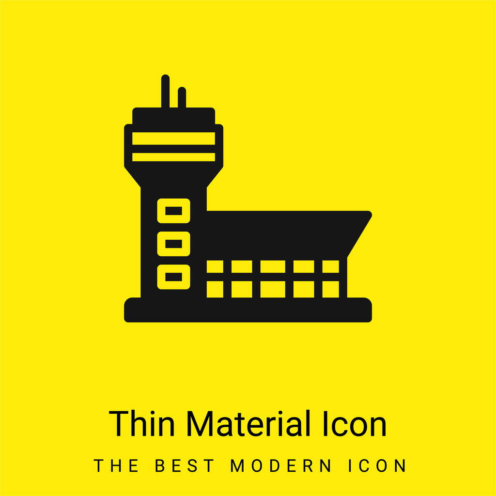 Aeroporto minimale icona materiale giallo brillante - Vettoriali, immagini