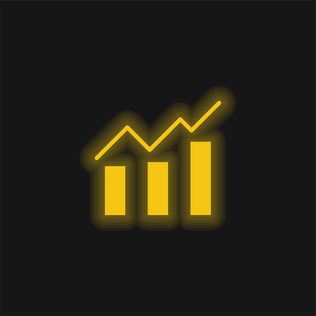 Bary Graf žlutá zářící neonová ikona - Vektor, obrázek