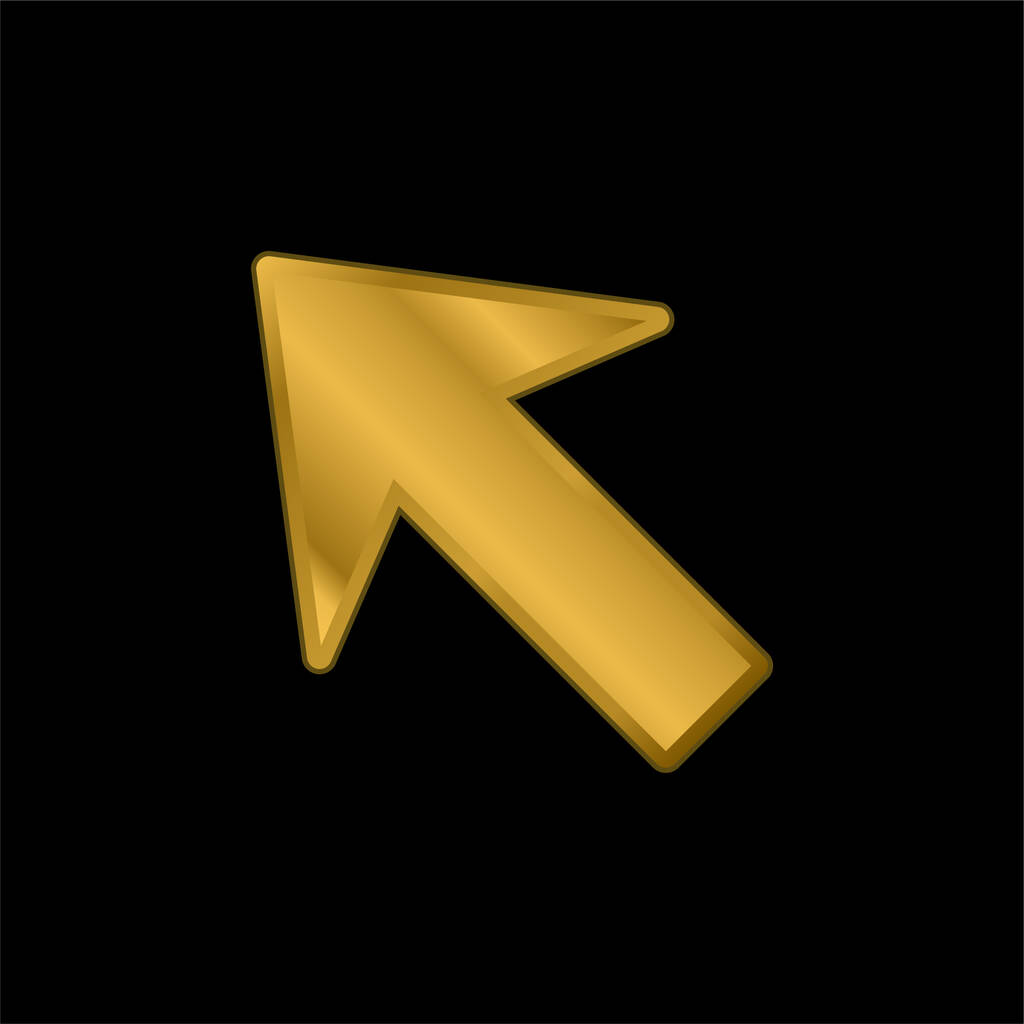 Flecha apuntando hacia arriba Icono metálico chapado en oro izquierdo o vector de logotipo - Vector, Imagen
