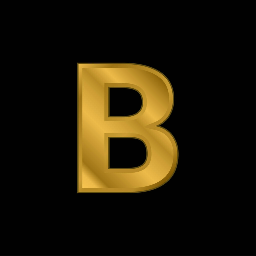 Bold banhado a ouro ícone metálico ou vetor logotipo - Vetor, Imagem