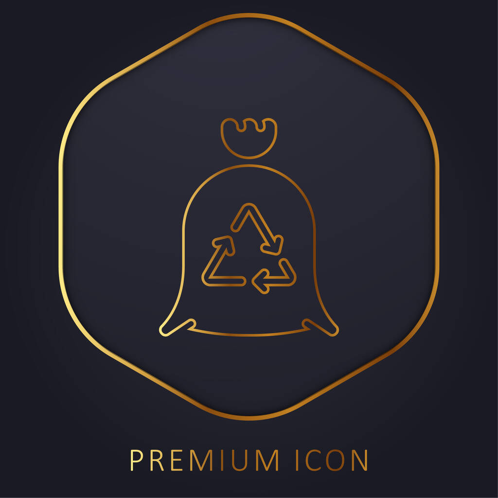 Bin zlatá čára prémie logo nebo ikona - Vektor, obrázek