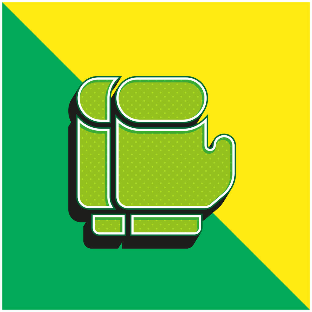 Boxhandschuhe Grün und gelb modernes 3D-Vektor-Symbol-Logo - Vektor, Bild