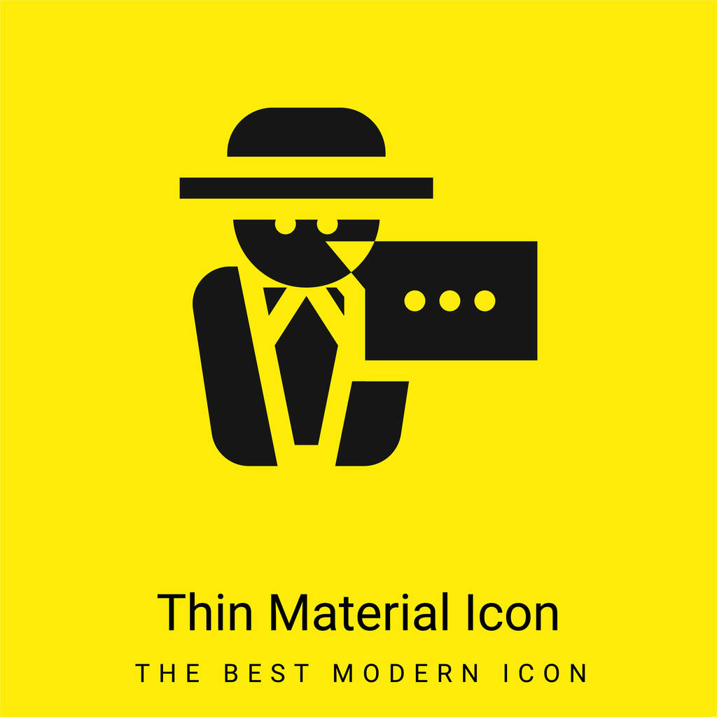 Anonyme Message minimal jaune vif icône matérielle - Vecteur, image