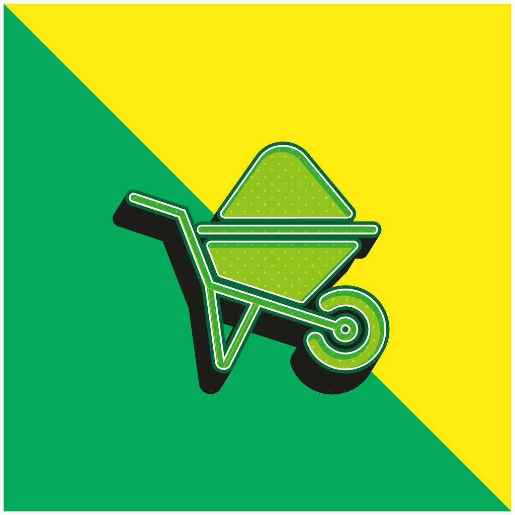 バローグリーンと黄色の現代的な3Dベクトルアイコンのロゴ - ベクター画像