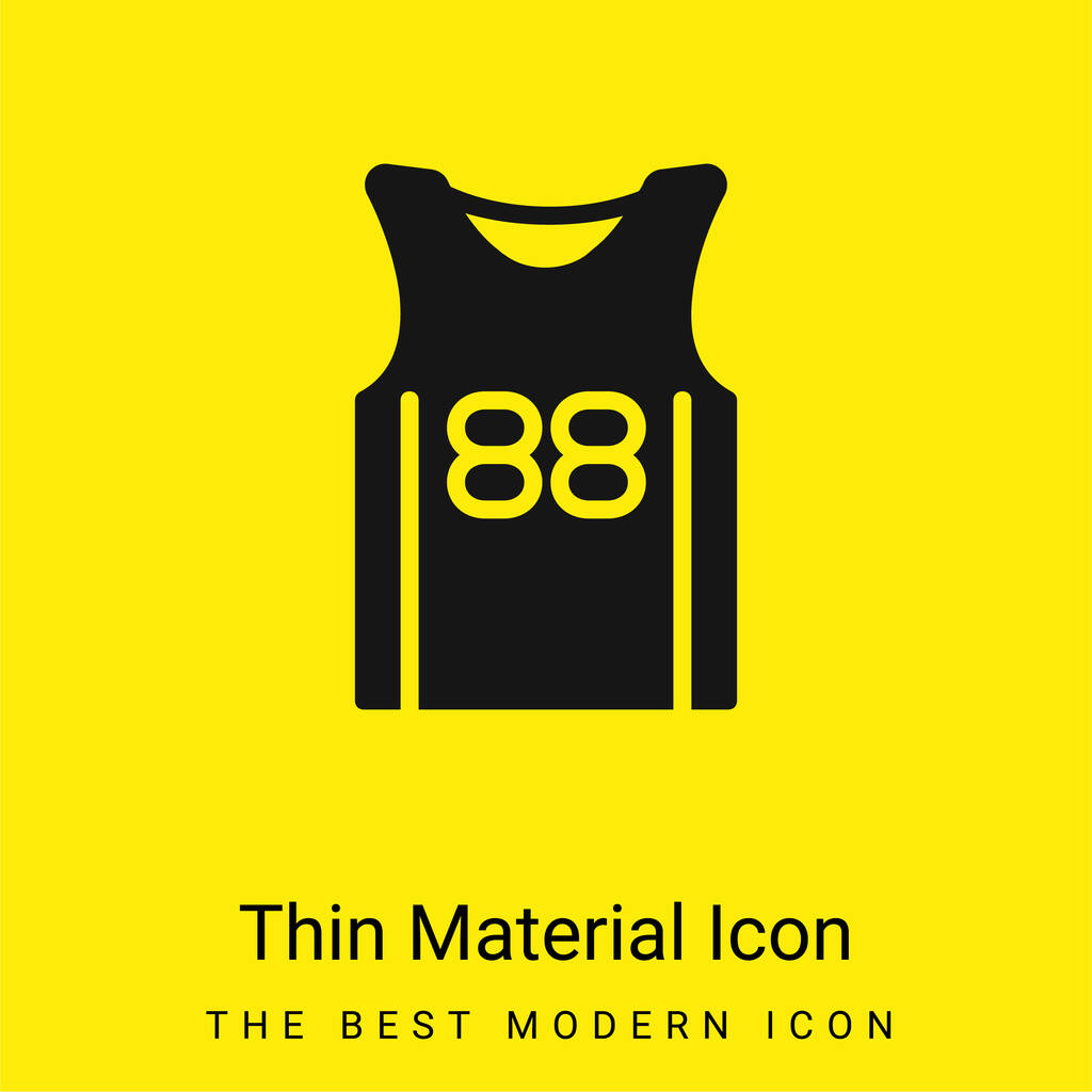 Basketball Jersey minimal jaune vif icône matérielle - Vecteur, image
