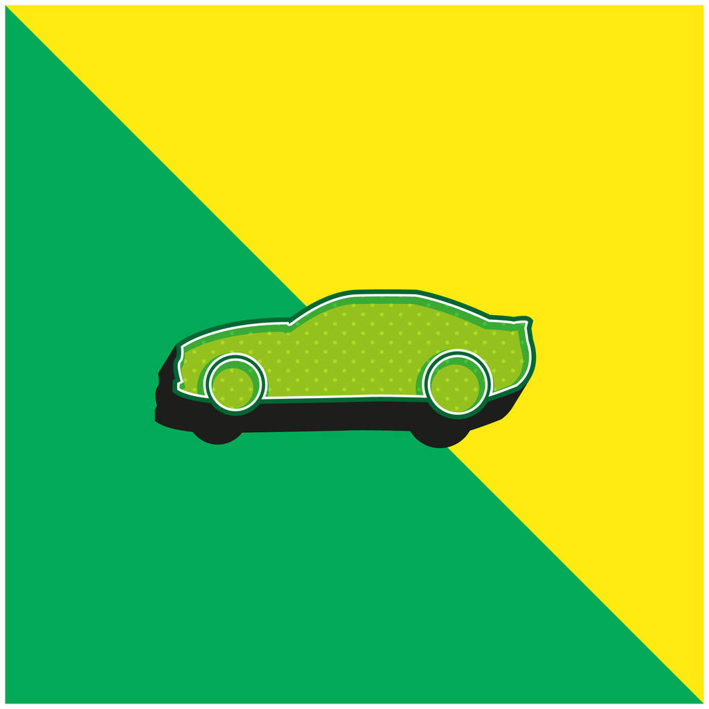Black Big Car Side View Logo vectoriel 3d moderne vert et jaune - Vecteur, image