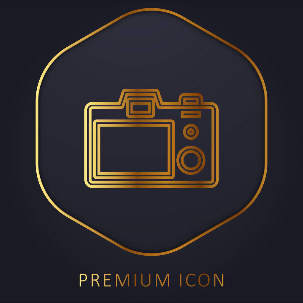 Caméra arrière ligne dorée logo premium ou icône - Vecteur, image