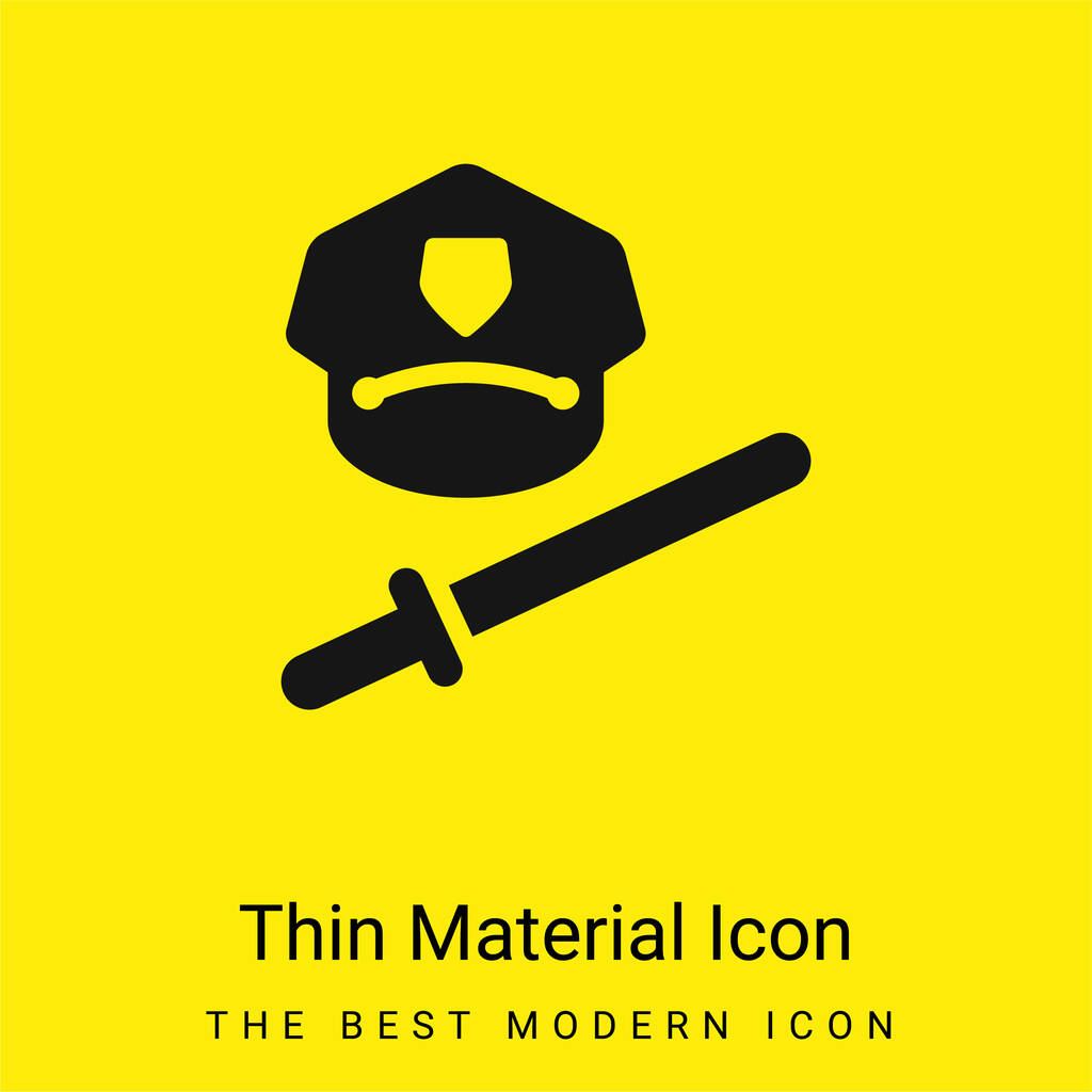 Baton mínimo icono de material amarillo brillante - Vector, Imagen