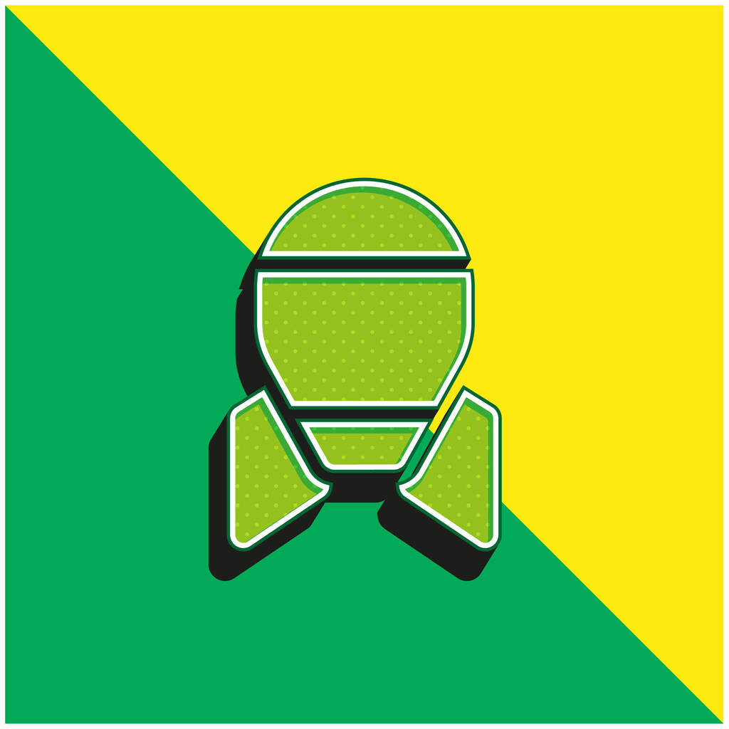 Atombombe Grünes und gelbes modernes 3D-Vektorsymbol-Logo - Vektor, Bild