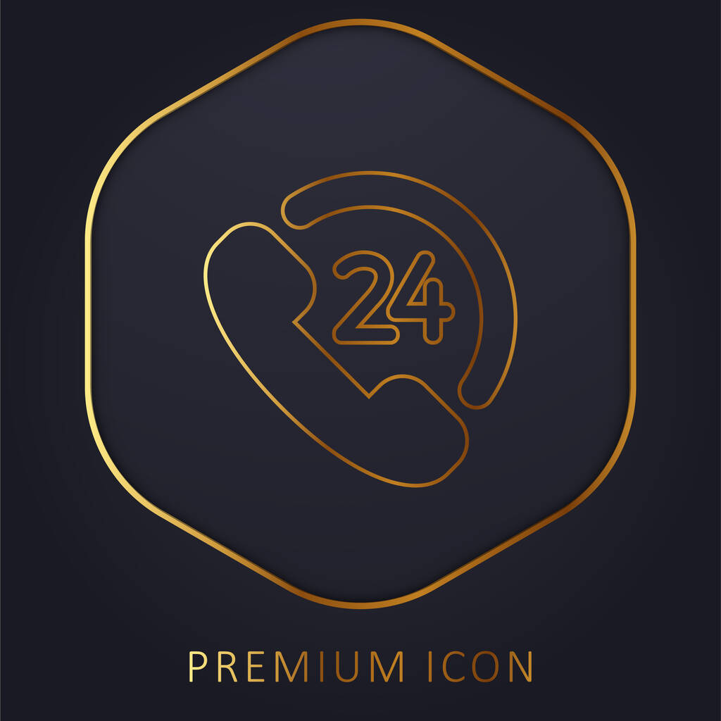 24 Heures Service à la clientèle ligne d'or logo premium ou icône - Vecteur, image