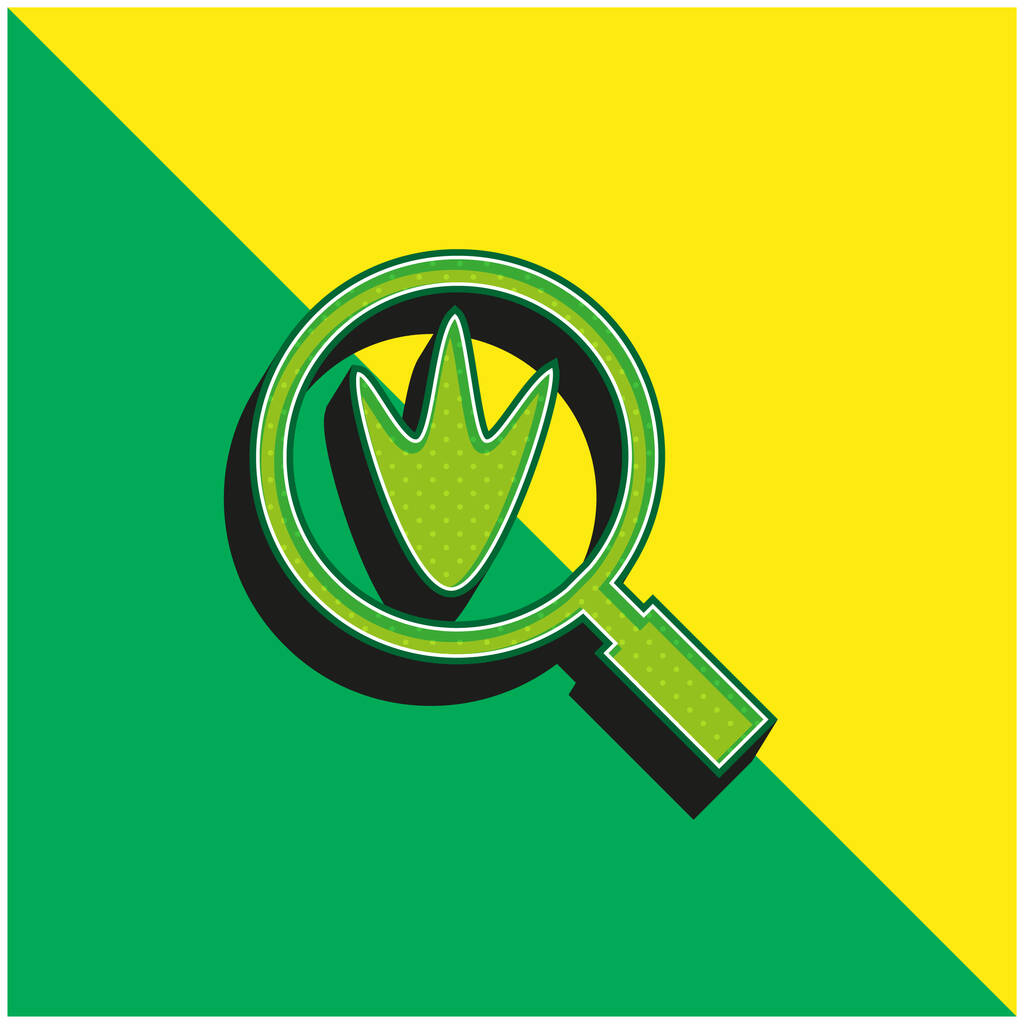 Bird Prints Grünes und gelbes modernes 3D-Vektor-Symbol-Logo - Vektor, Bild