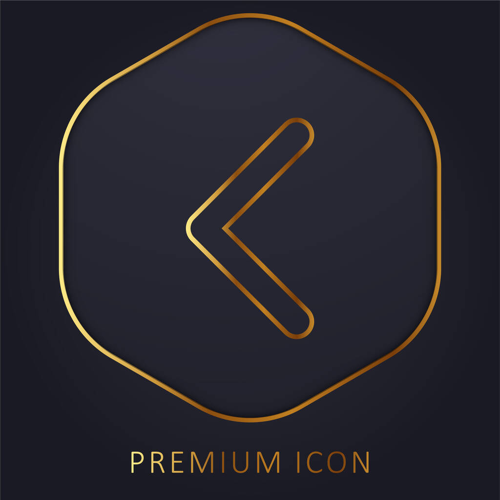 Šipka tenký obrys do zlaté čáry vlevo prémiové logo nebo ikona - Vektor, obrázek