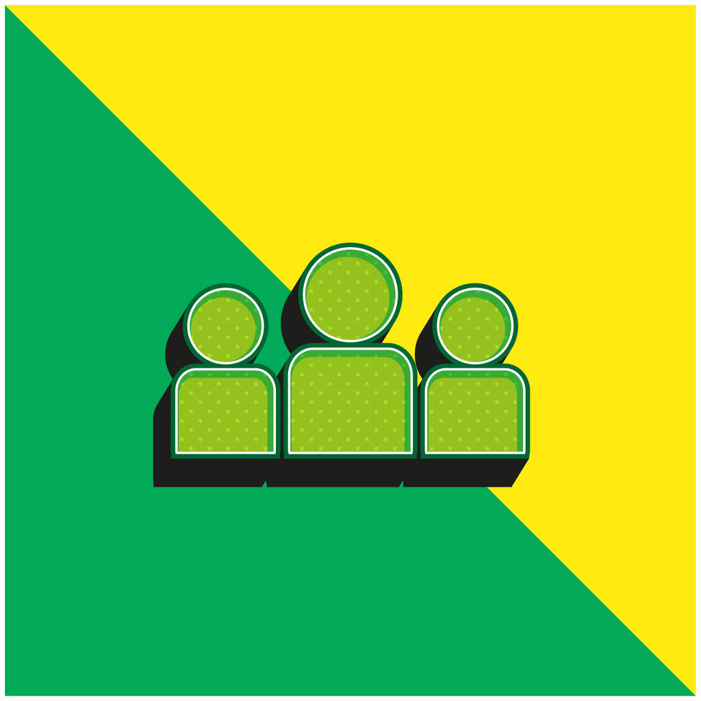 Meistä Vihreä ja keltainen moderni 3d vektori kuvake logo - Vektori, kuva