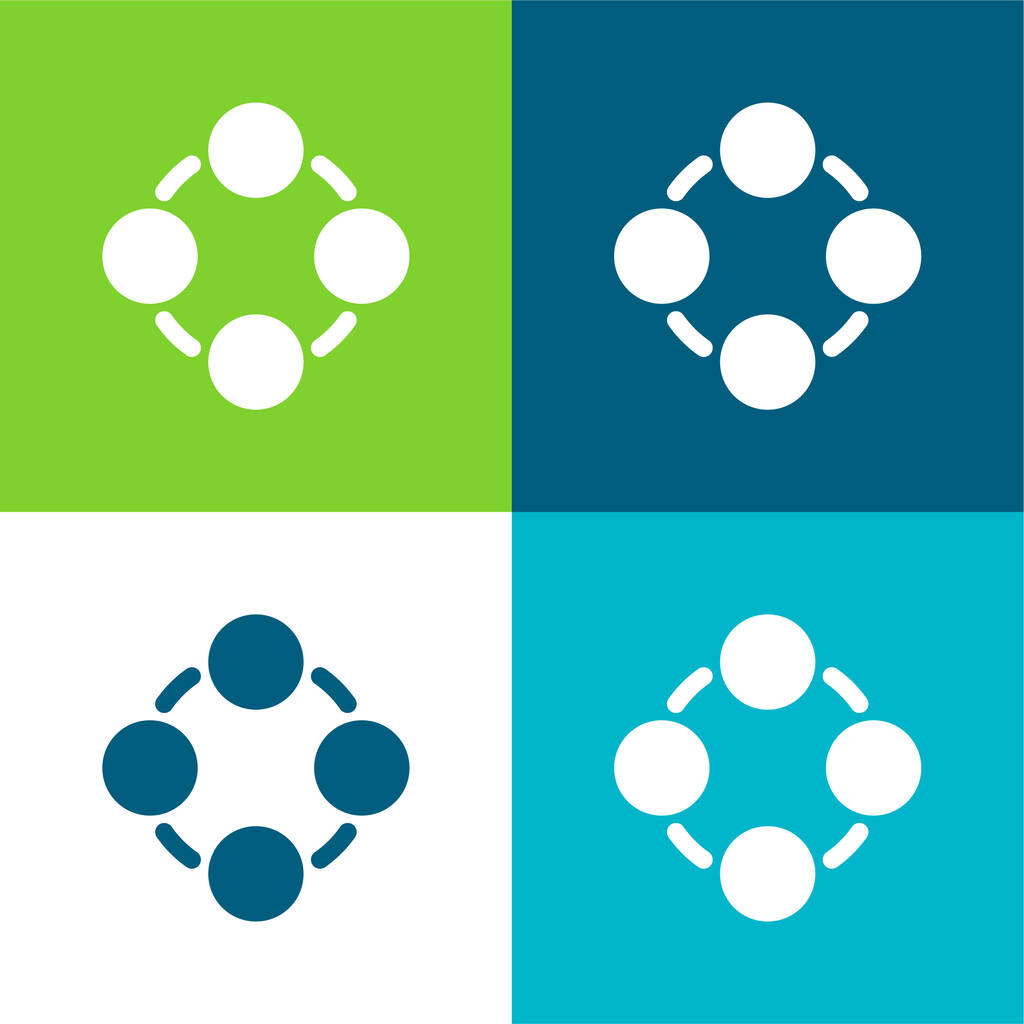 Application Flat four color minimal icon set - Vector, Image