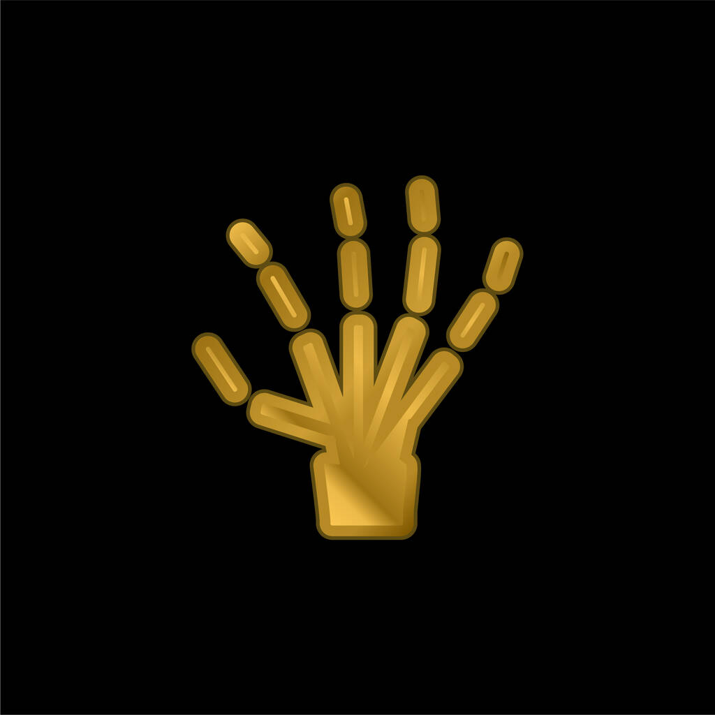 Csontozott kézi aranyozott fém ikon vagy logó vektor - Vektor, kép