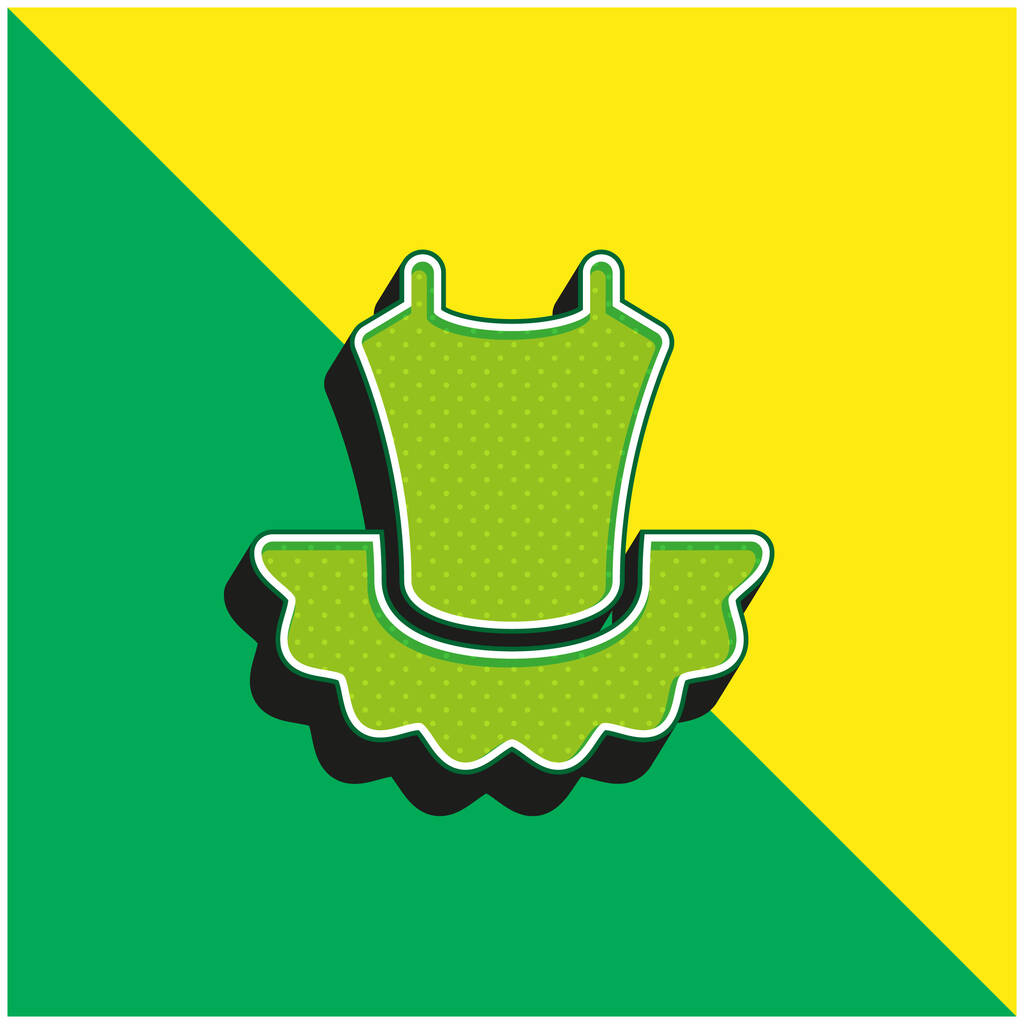 Ballet verde y amarillo moderno logotipo del icono del vector 3d - Vector, imagen
