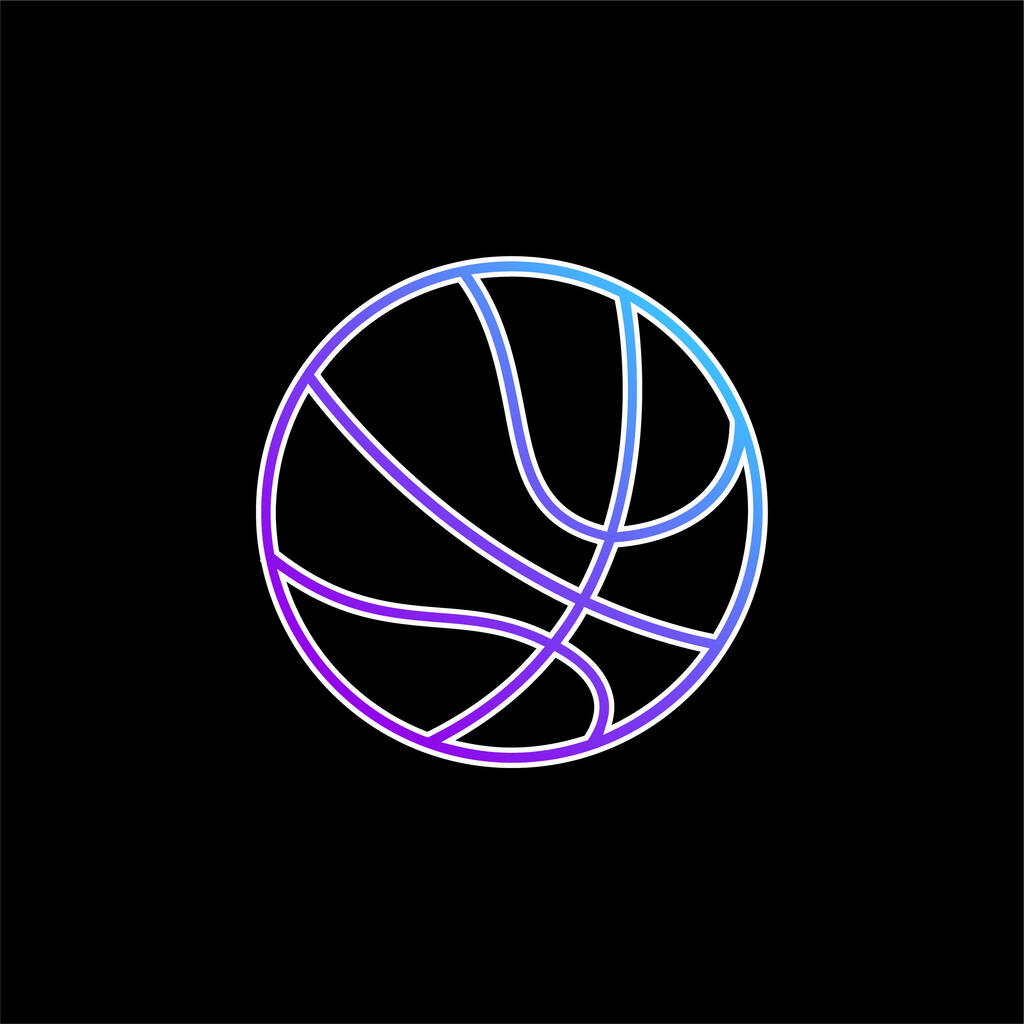 バスケットボールボールバリアント青グラデーションベクトルアイコン - ベクター画像