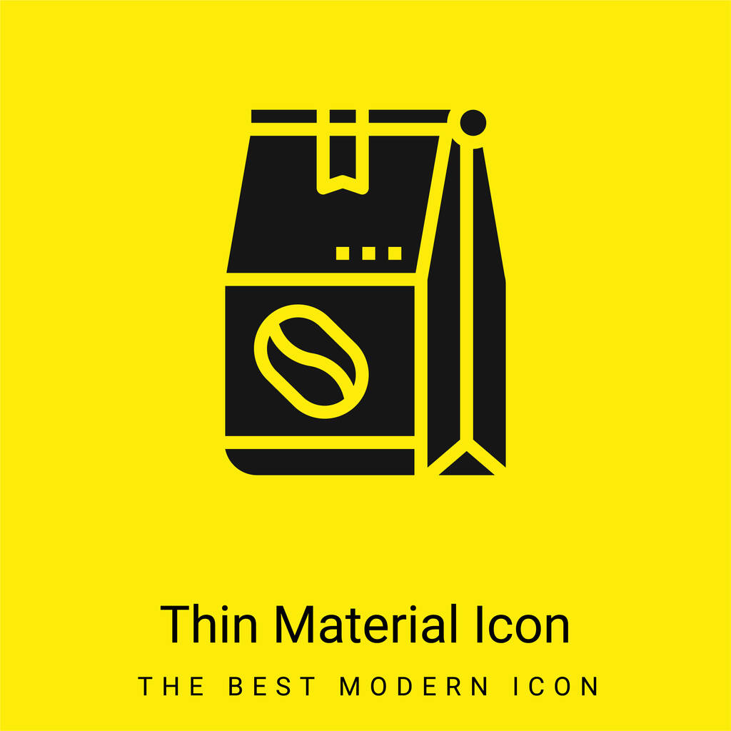 Bean minimal bright yellow material icon - Vector, Image