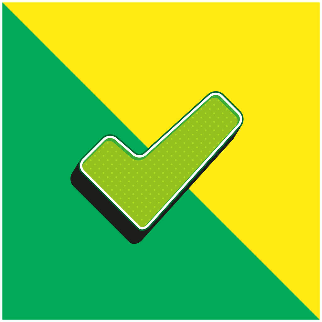 Approve Signal Green and yellow modern 3d vector icon logo - Vector, Image