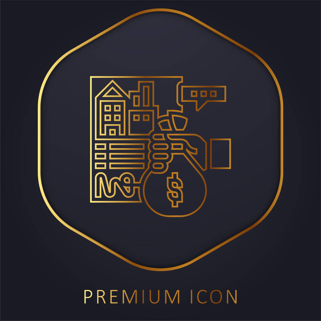 Apartament złota linia logo premium lub ikona - Wektor, obraz