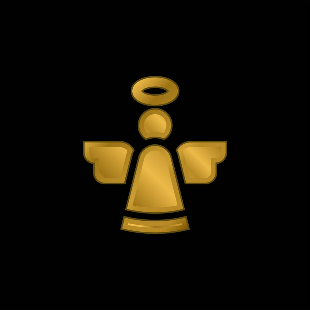 Andělská pozlacená kovová ikona nebo vektor loga - Vektor, obrázek