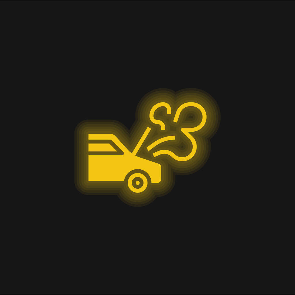 Rozkládací žlutá zářící neonová ikona - Vektor, obrázek