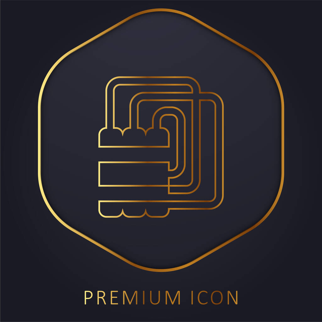 Bomba linha dourada logotipo premium ou ícone - Vetor, Imagem