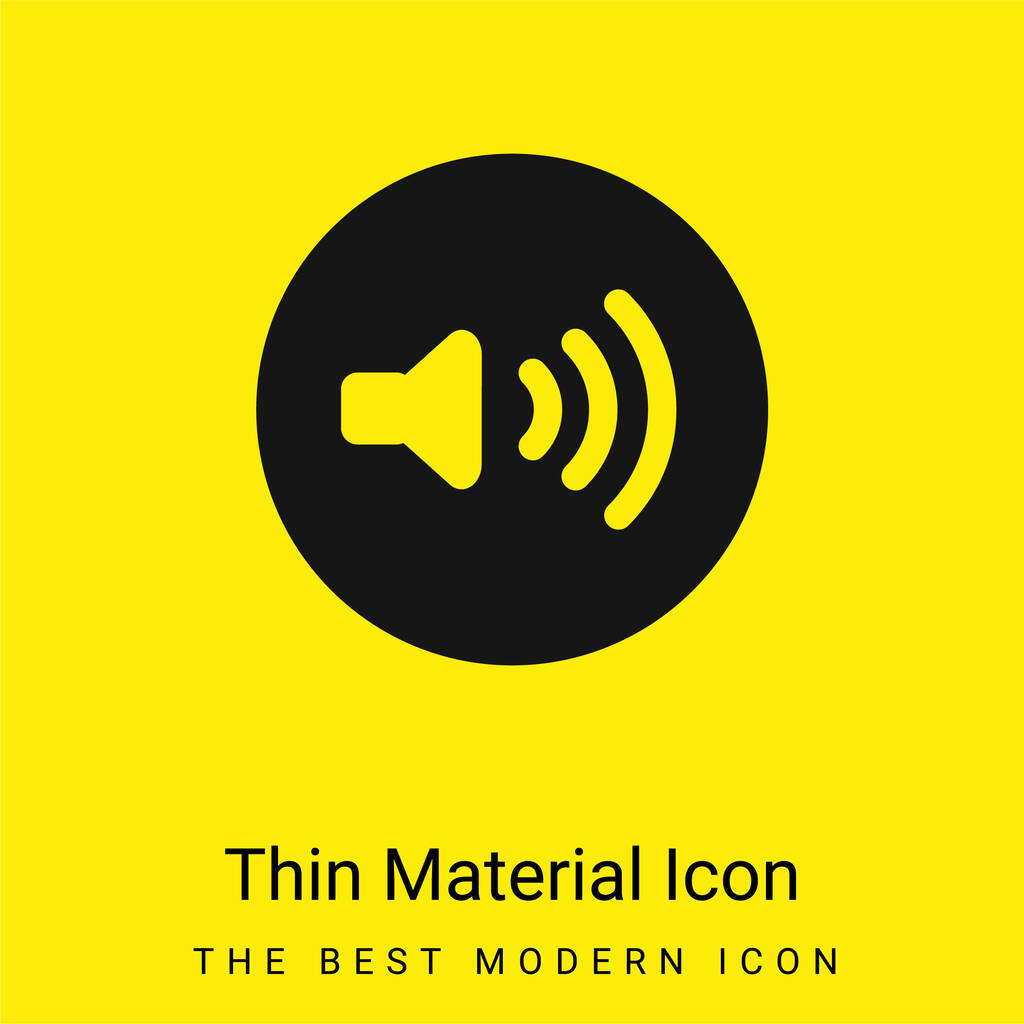 Bouton de contrôle audio icône matérielle jaune vif minimale - Vecteur, image