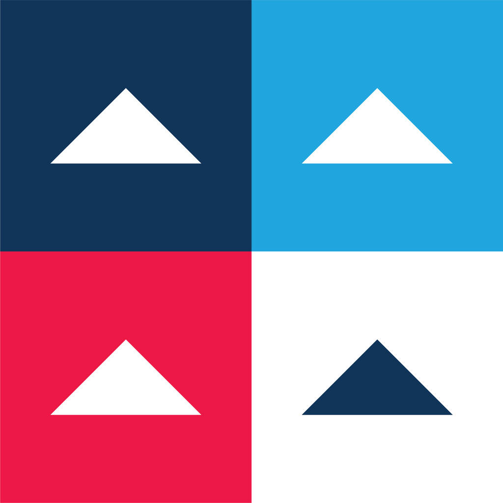 Flèche, Naviguer, Fermer bleu et rouge ensemble d'icônes minimales quatre couleurs - Vecteur, image