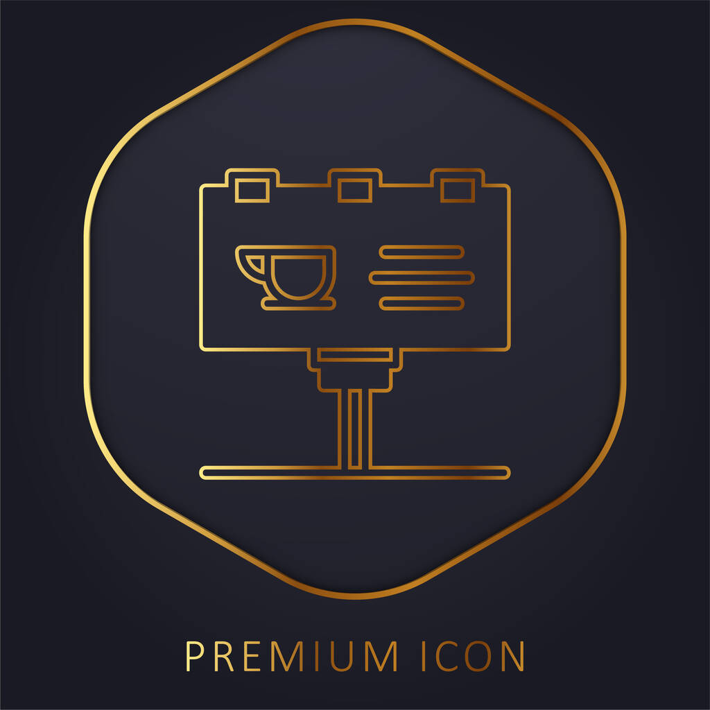 Золота лінія Білборду логотип або значок преміум-класу
 - Вектор, зображення