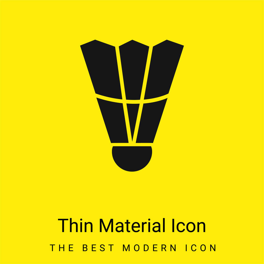 Pluma de bádminton mínimo icono de material amarillo brillante - Vector, Imagen