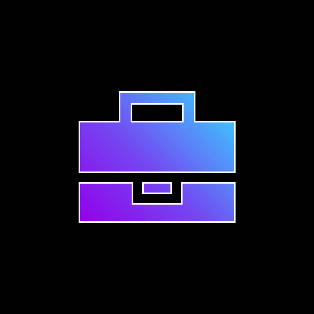 Zwart Briefcase blauw gradiënt vector pictogram - Vector, afbeelding