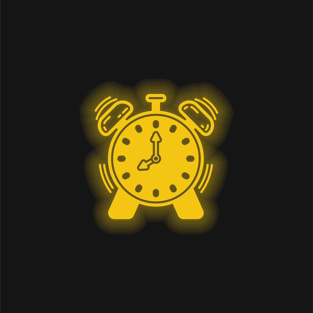 Alerta amarelo brilhante ícone de néon - Vetor, Imagem