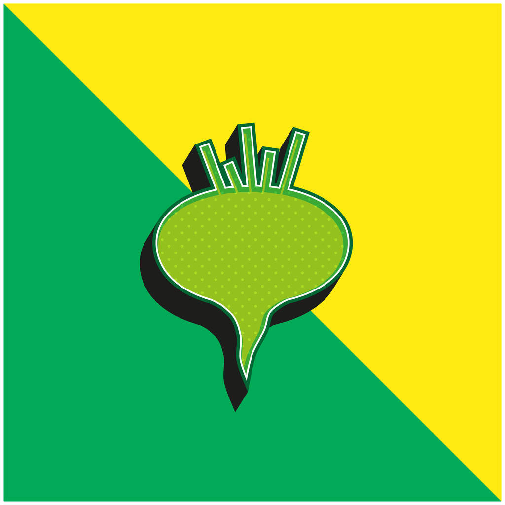 Beterraba Verde e amarelo moderno logotipo vetor 3d ícone - Vetor, Imagem